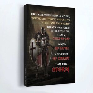 Jesus Warrior Knight Painting Poster - Christian Home Decor Gift - I Am The Storm 1