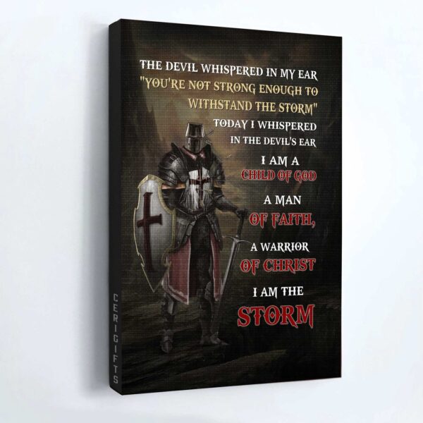Jesus Warrior Knight Painting Poster – Christian Home Decor Gift – I Am The Storm
