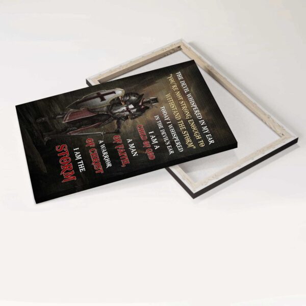 Jesus Warrior Knight Painting Poster – Christian Home Decor Gift – I Am The Storm