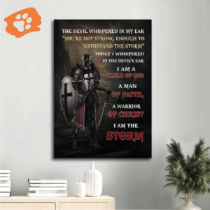 Jesus Warrior Knight Painting Poster - Christian Home Decor Gift - I Am The Storm