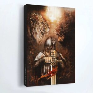 Jesus Portrait Warrior Painting Lion of Judah Poster Home Decor Gift for Christian 3