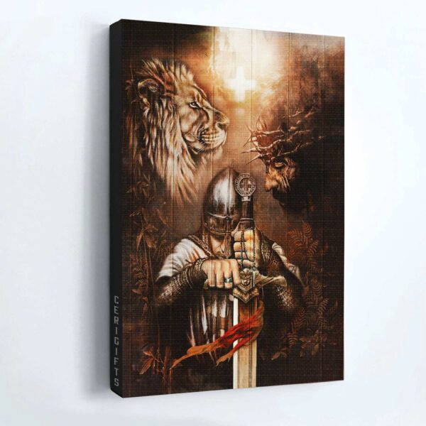 Jesus Portrait Warrior Painting Lion of Judah Poster Home Decor Gift for Christian