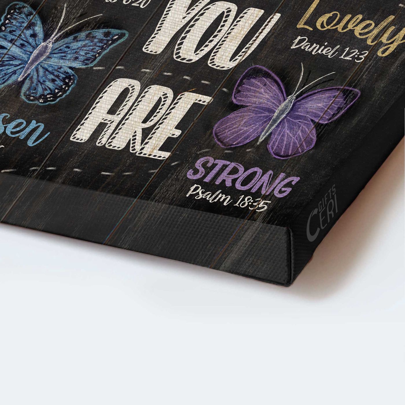 Jesus Portrait Poster with Watercolor Butterflies & Bible Verses – Inspirational Christian Home Decor Gift