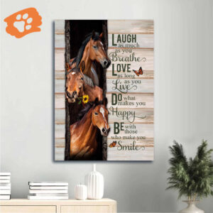 Jesus Portrait Poster Home Decor Gift - Watercolor Horse Sunflower Butterfly - Christian Gift - Laugh & Breathe Decor