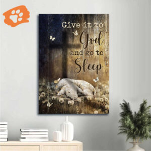 Watercolor Jesus Portrait Poster - Lamb of God  Poster Home Decor Gift Decor Gift for Christian - Give it to God and Sleep