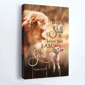 Jesus Portrait Poster - Watercolor Lion & Lamb Of Jesus - Christian Home Decor Gift - Be Still And Know - God Poster 1