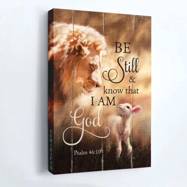Jesus Portrait Poster – Watercolor Lion & Lamb Of Jesus – Christian Home Decor Gift – Be Still And Know – God Poster