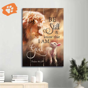 Jesus Portrait Poster - Watercolor Lion & Lamb Of Jesus - Christian Home Decor Gift - Be Still And Know - God Poster