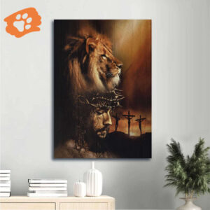 Watercolor Lion Jesus Portrait Poster Home Decor Gift - Christian Art - Jesus Painting Poster Home Decor Gift