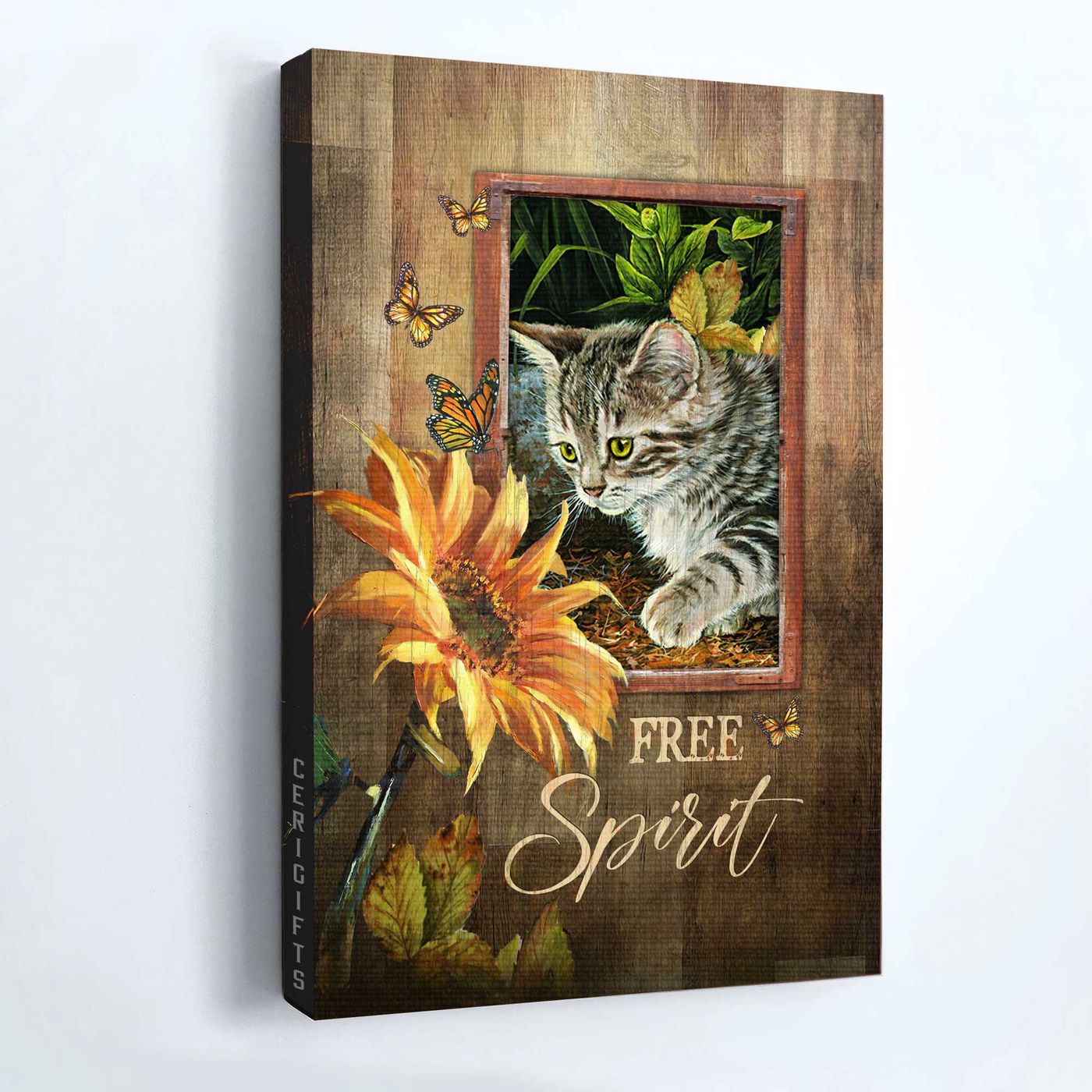 Religious Christian Home Decor: Jesus Portrait & Butterfly Poster – Watercolor Sunflower Gift