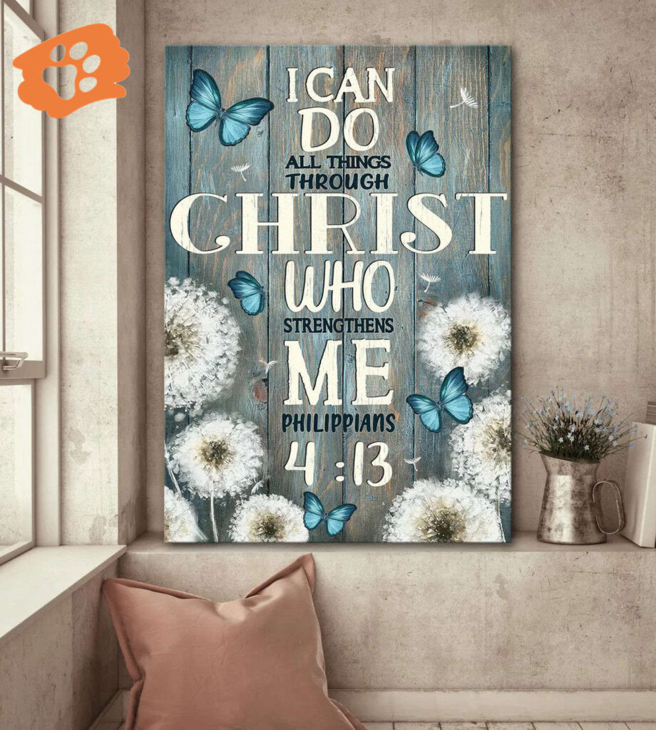 Christian Home Decor Gift: Jesus Portrait & Dandelion Painting Poster with Inspiring Message Christian Home Decor Gift: Jesus Portrait & Dandelion Painting Poster with Inspiring Message