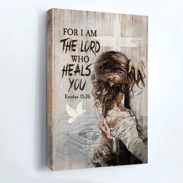 Jesus Portrait Poster Home Decor Gift – White Dove Holy Spirit Bible Verse – Gift For Christian – Healing Lord Poster