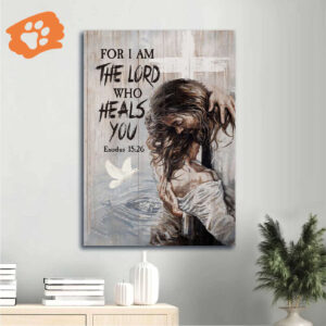 Jesus Portrait Poster Home Decor Gift - White Dove Holy Spirit Bible Verse - Gift For Christian - Healing Lord Poster