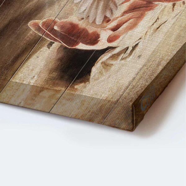 Christian Home Decor Gift – Jesus Portrait Poster with White Dove and Infinite Halo