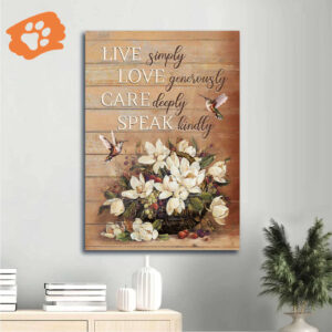 Christian Home Decor Gift: Jesus Portrait Poster with Flower Vase and Hummingbird