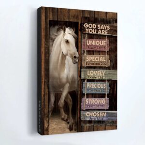 Jesus Portrait Poster Home Decor Gift - White Horse & Animal Painting - Gift For Christian - Jesus Is Lord & God Says You Are 1