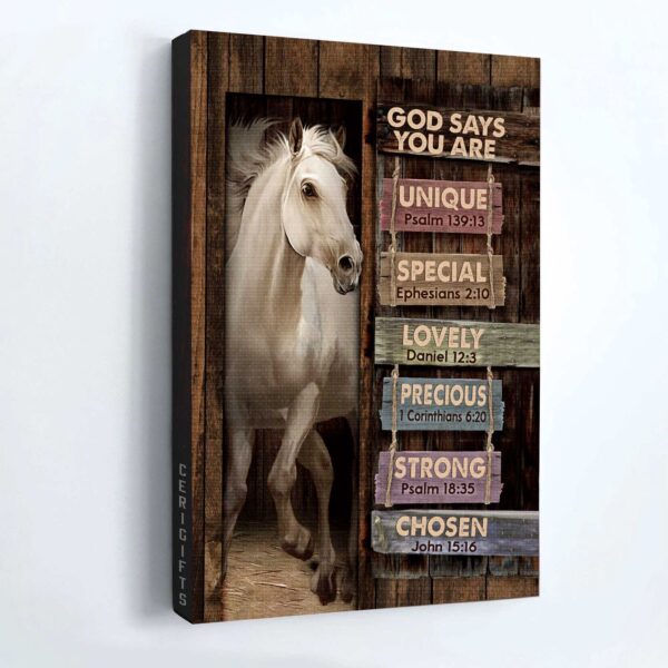 Jesus Portrait Poster Home Decor Gift – White Horse & Animal Painting – Gift For Christian – Jesus Is Lord & God Says You Are
