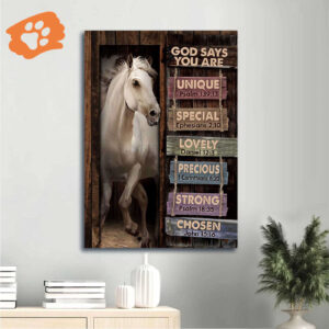 Jesus Portrait Poster Home Decor Gift - White Horse & Animal Painting - Gift For Christian - Jesus Is Lord & God Says You Are