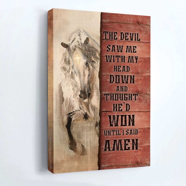 Christian Home Decor Gift: Jesus & White Horse Painting Poster – Amen Victory