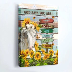 Christian Home Decor Gift: Jesus Portrait Poster with White Horse and Sunflower - Unique Special Lovely Precious Strong Chosen 1