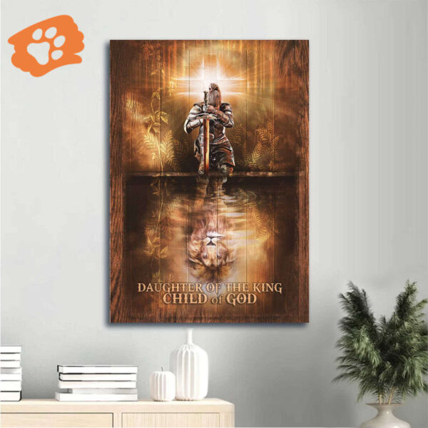 Jesus Portrait Poster Home Decor – Woman Warrior Lion Of Judah – Gift For Christian – Daughter Of The King – Child Of God