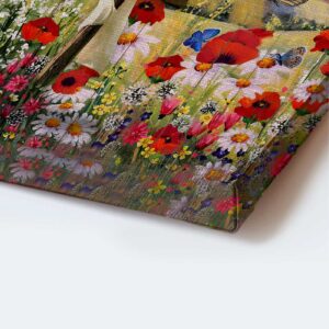 Christian Home Decor Gift: Jesus Portrait Poster with Wooden Cross Butterfly & Flower Field - Be Still And Know That I Am God 1