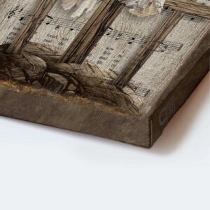 Jesus Portrait Poster with Wooden Cross & Amazing Grace Lyrics - Christian Home Decor Gift 1
