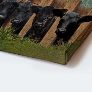 Jesus Portrait Poster Home Decor Gift - Wooden Fence Angus Cow Orange Butterfly - Gift For Christian - New Beginning 1