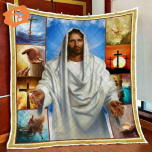 Jesus Reaching Hand Quilt Blanket