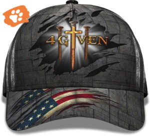 Jesus Religious Cross Nails And American Flag Forgiven given Baseball Cap Hat  Trucker Classic Hats Gift