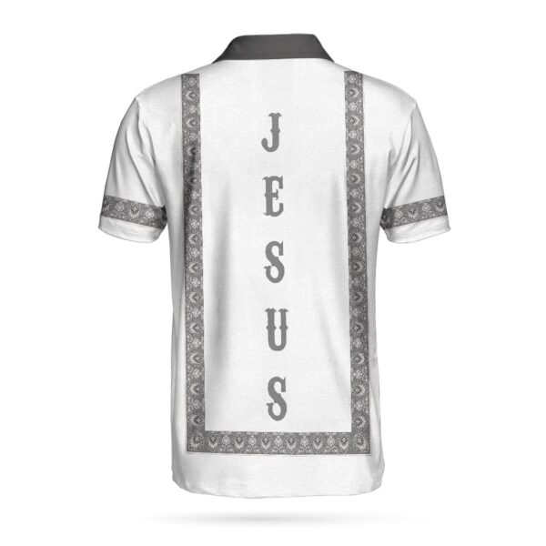 Jesus Resurrection Egyptian Polo Shirt: Black & White Christian Men s Shirt