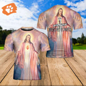 Jesus Sacred Heart All Over Print 3D Tee for Men and Women - Christian Faith Shirt