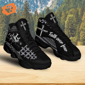 Jesus Saved My Life Basketball Shoes, Jesus Cross Running Footwear Unisex, Faith Over Fear, Ornate Christian Shoes