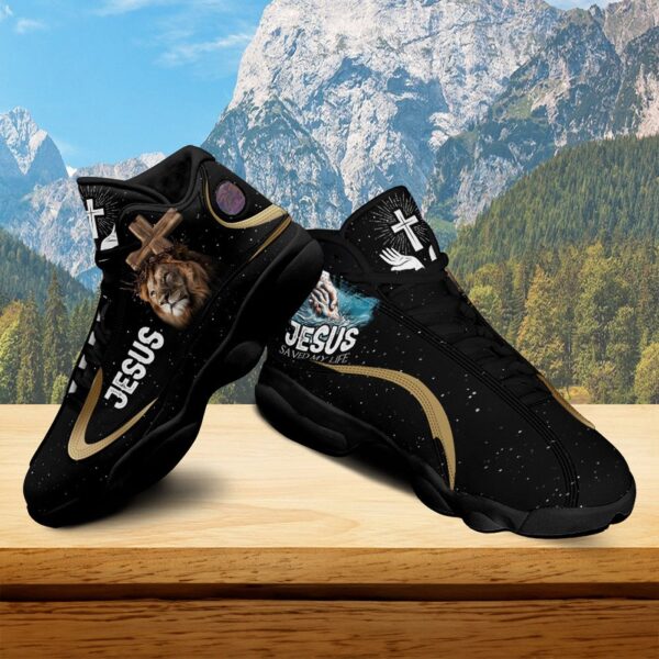 Jesus Saved My Life Basketball Shoes, Lion Of Judah Running Shoes, Jesus Christ Cross Sport Shoes