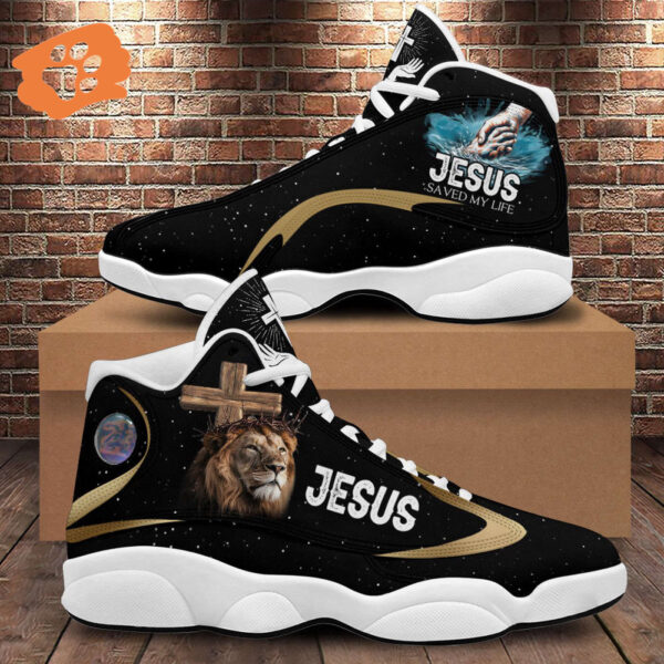 Jesus Saved My Life Basketball Shoes, Lion Of Judah Running Shoes, Jesus Christ Cross Sport Shoes