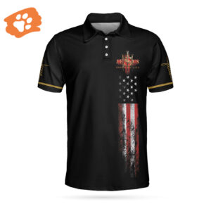 Jesus Saved My Life American Flag Christian Polo Shirt - Best Men s Christian Shirt