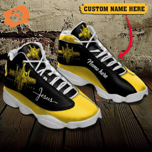 Jesus Saved My Life custom name Air Jordan 13 Shoes Yellow - Gift for Men Women
