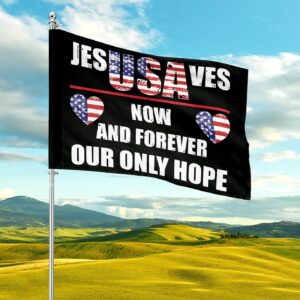 Jesus Saves 2024 Garden Flag: American Pride Patriotic Gift 1