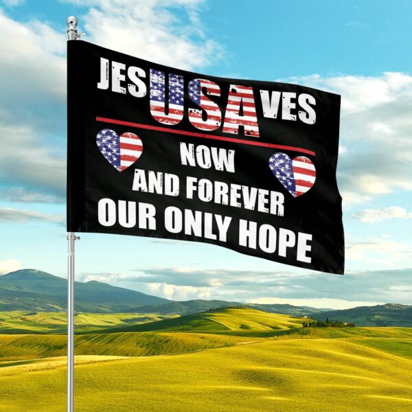 Jesus Saves 2024 Garden Flag: American Pride Patriotic Gift