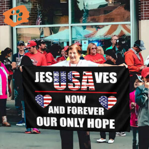 Jesus Saves 2024 Garden Flag: American Pride Patriotic Gift