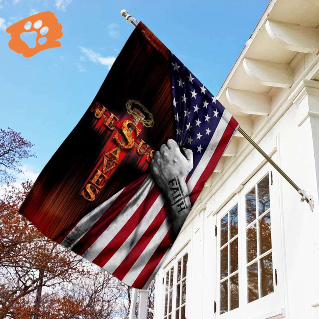 Jesus Saves American Flag: Patriotic Christian Decor for Home & Garden Jesus Saves American Flag: Patriotic Christian Decor for Home & Garden