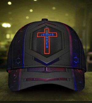 Jesus Saves Carbon Pattern Classic Cap All Over Print