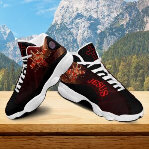 Jesus Saves Christmas Basketball Shoes, Jesus Saved Life Christian Unisex Basketball Shoes With Thick Sole 1