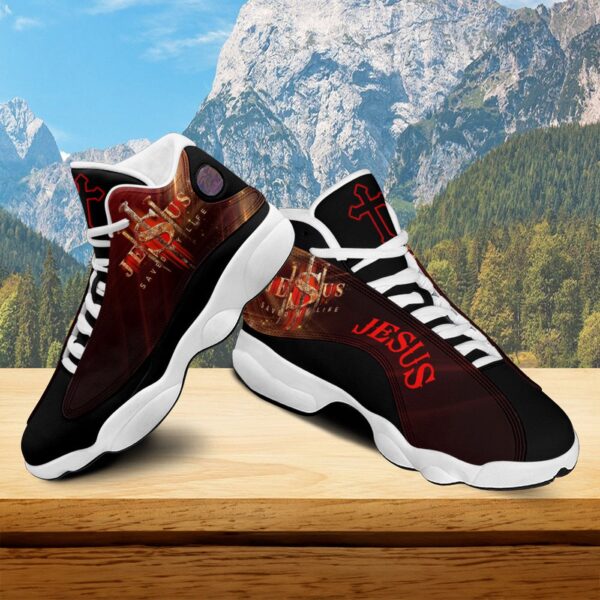 Jesus Saves Christmas Basketball Shoes, Jesus Saved Life Christian Unisex Basketball Shoes With Thick Sole