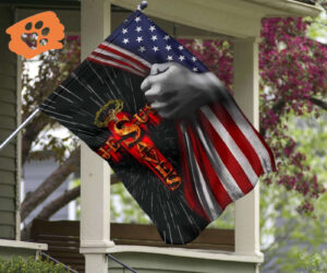 Jesus Saves Cross The Christian Flag Inside American Flag Patriotic Religious Banner Decor