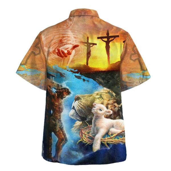 Jesus Saves Lion And Lamb Hawaiian Shirt for Men – Perfect Christian Gift