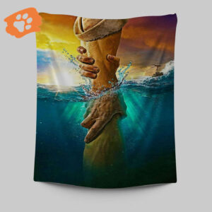 Jesus Saves Peter Tapestry Wall Art - Christian Tapestries with Jesus - Inspirational Wall Decor