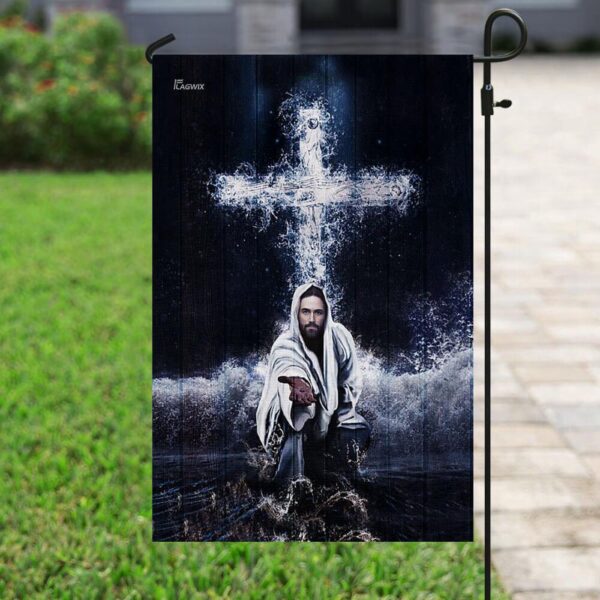 Jesus Saves Us Flag – Religious Christian Banner for Faithful Followers