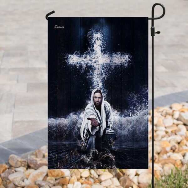 Jesus Saves Us Flag – Religious Christian Banner for Faithful Followers