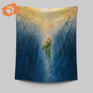 Jesus Saving Me Beach Water Tapestry Prints - Christian Wall Decor & Jesus Christ Art